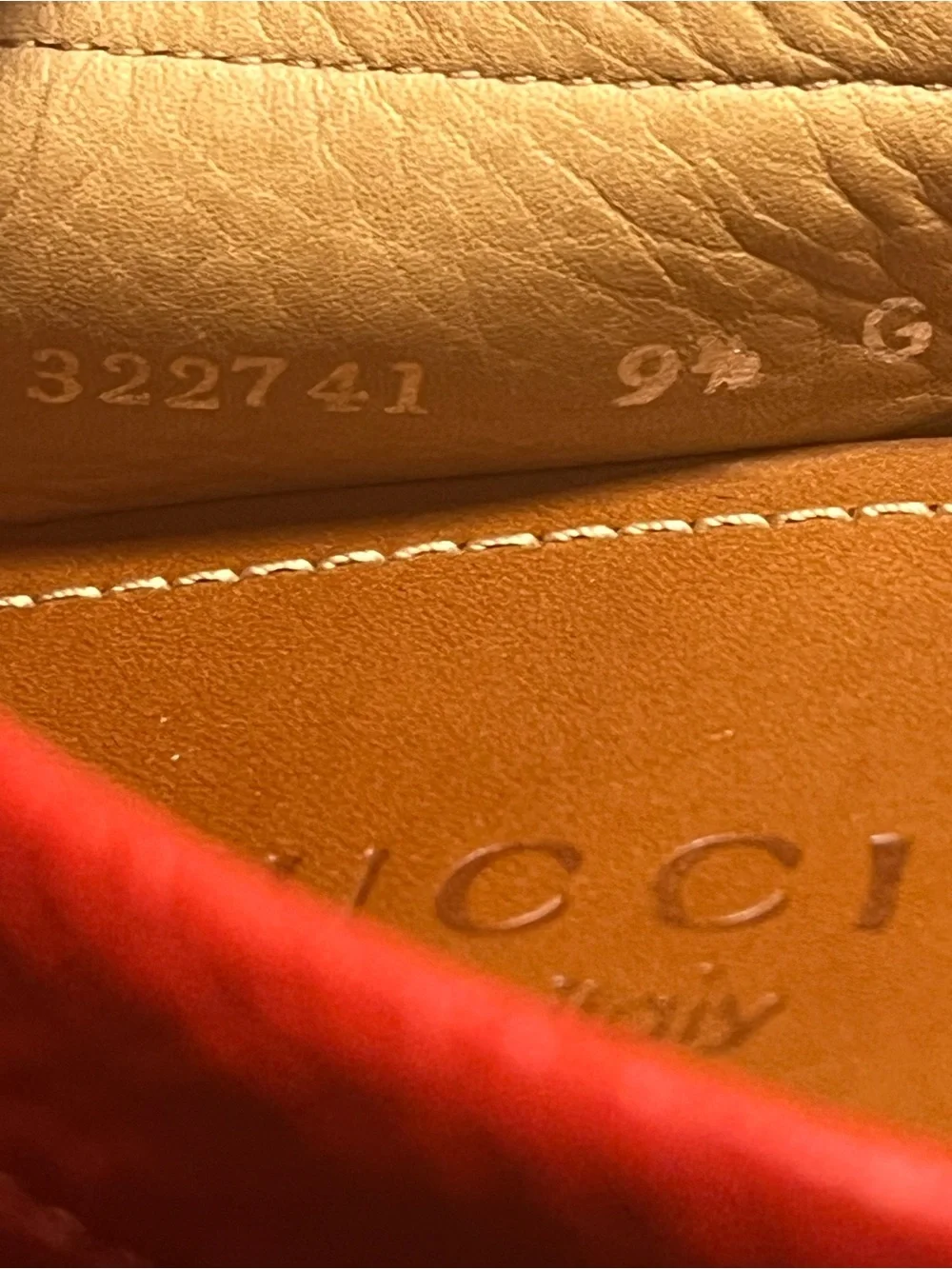 Authentic Gucci Red leather loafers size 9.5 G / 10 US